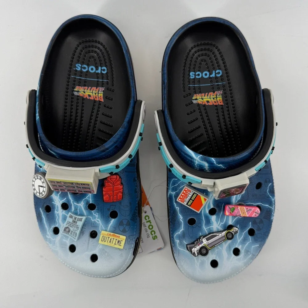 Crocs Back to The Future Classic Clogs Men 6/Women 8 Jibbitz Light Up 211503-90H